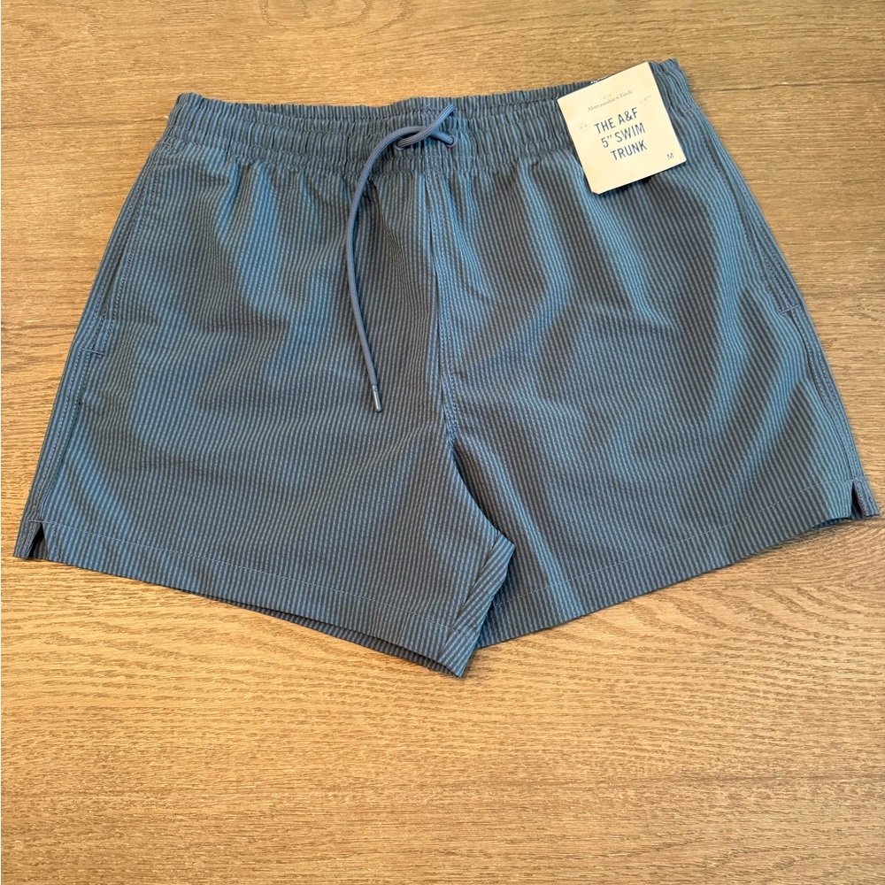 NWT Abercrombie & Fitch Seersucker Swim trunks Size M